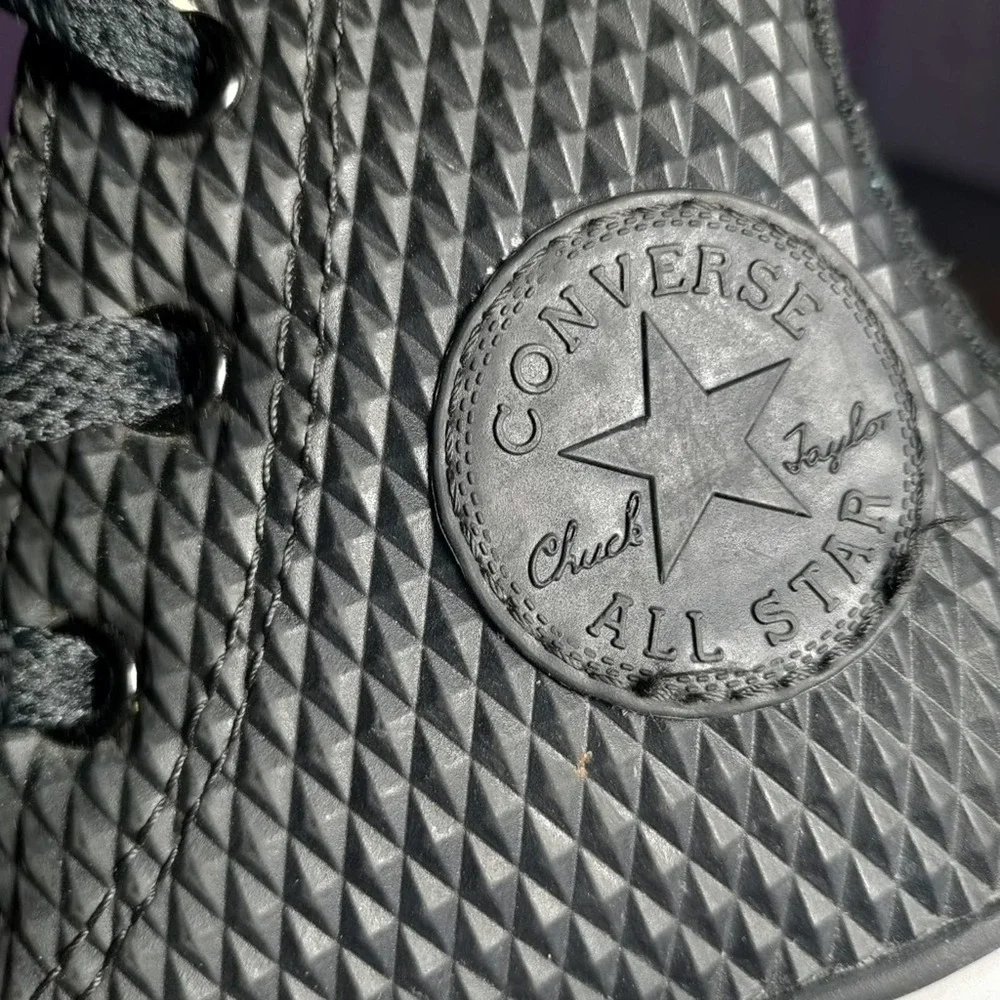 Converse All-Star Chuck Taylor black rubber sides hi-tops child size 12